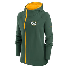 Green Bay Packers Women's Asymmetrical Raglan Full-Zip Hoodie Green | Nike for Sale