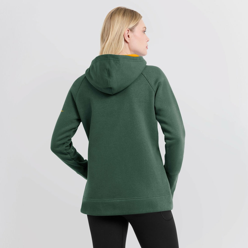 Green Bay Packers Women's Asymmetrical Raglan Full-Zip Hoodie Green | Nike for Sale