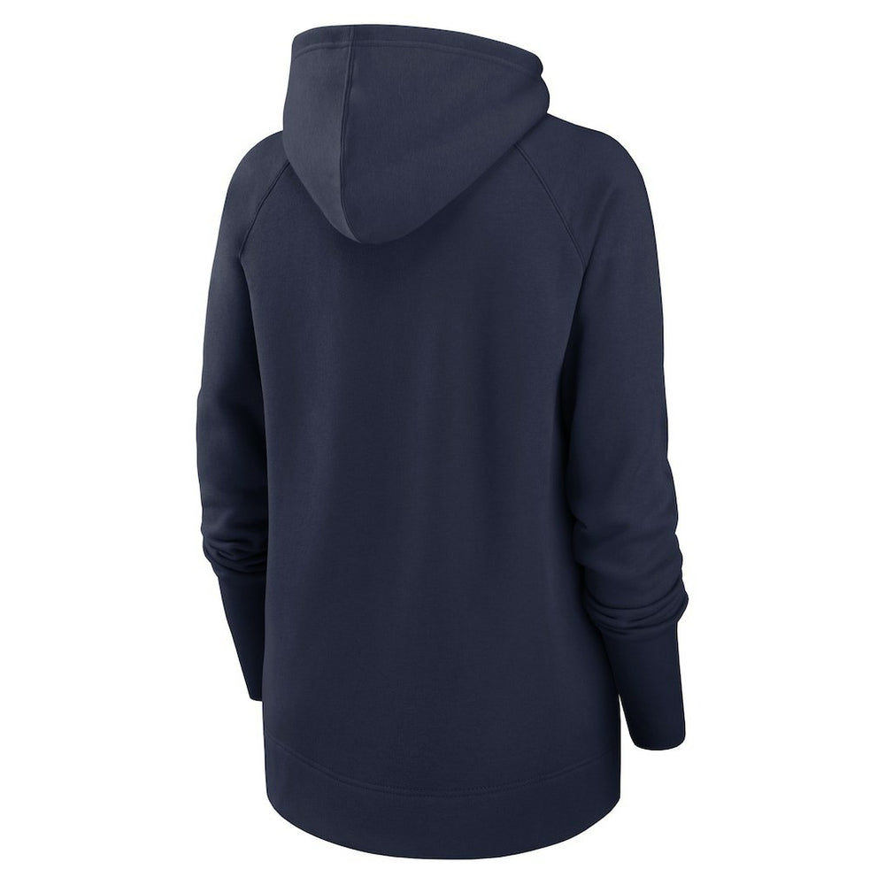 New England Patriots Women's Asymmetrical Raglan Full-Zip Hoodie Navy | Nike for Sale