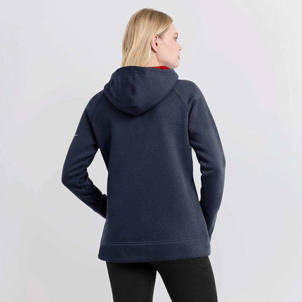 New England Patriots Women's Asymmetrical Raglan Full-Zip Hoodie Navy | Nike for Sale