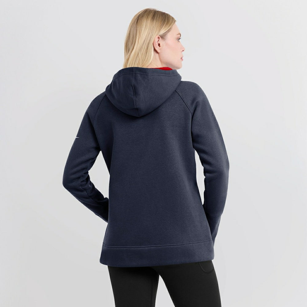 New England Patriots Women's Asymmetrical Raglan Full-Zip Hoodie Navy | Nike for Sale