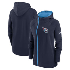 Tennessee Titans Women's Asymmetrical Raglan Full-Zip Hoodie Navy | Nike for Sale