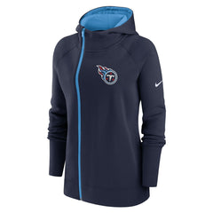 Tennessee Titans Women's Asymmetrical Raglan Full-Zip Hoodie Navy | Nike for Sale