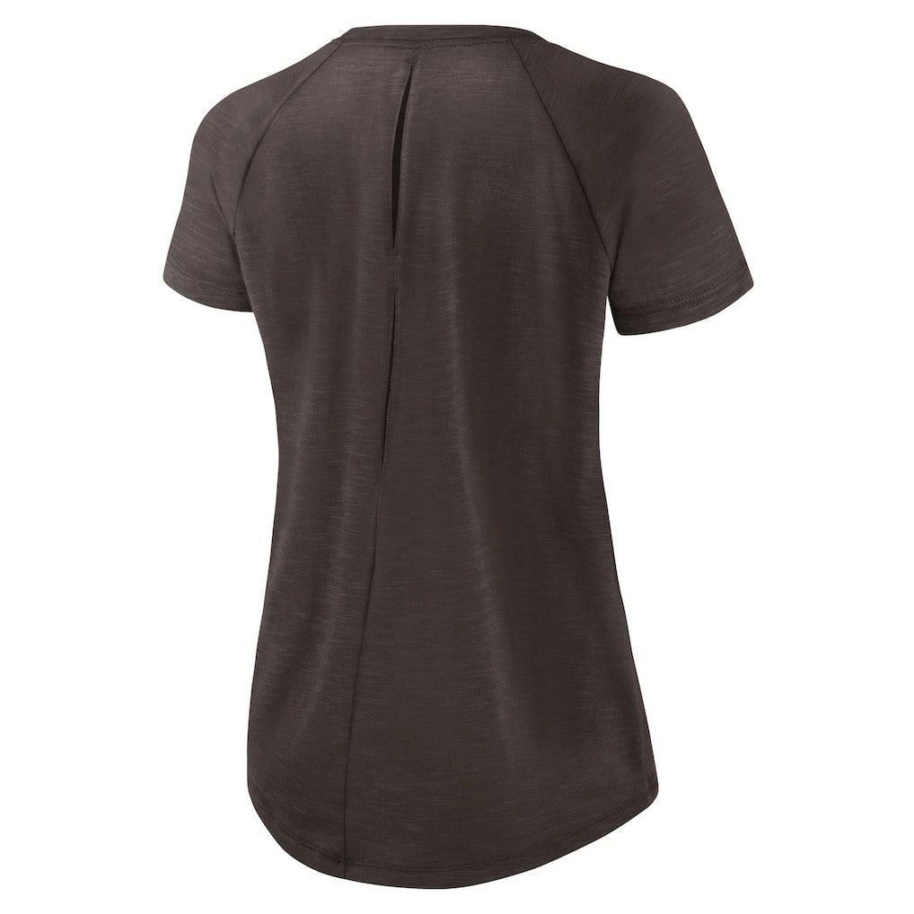 Cleveland Browns Women's Back Slit Lightweight Fashion T-Shirt White/Heather Scarlet | Nike for Sale