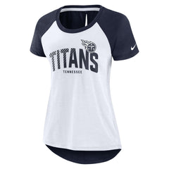 Tennessee Titans Women's Back Slit Lightweight Fashion T-Shirt White/Heather Scarlet | Nike for Sale