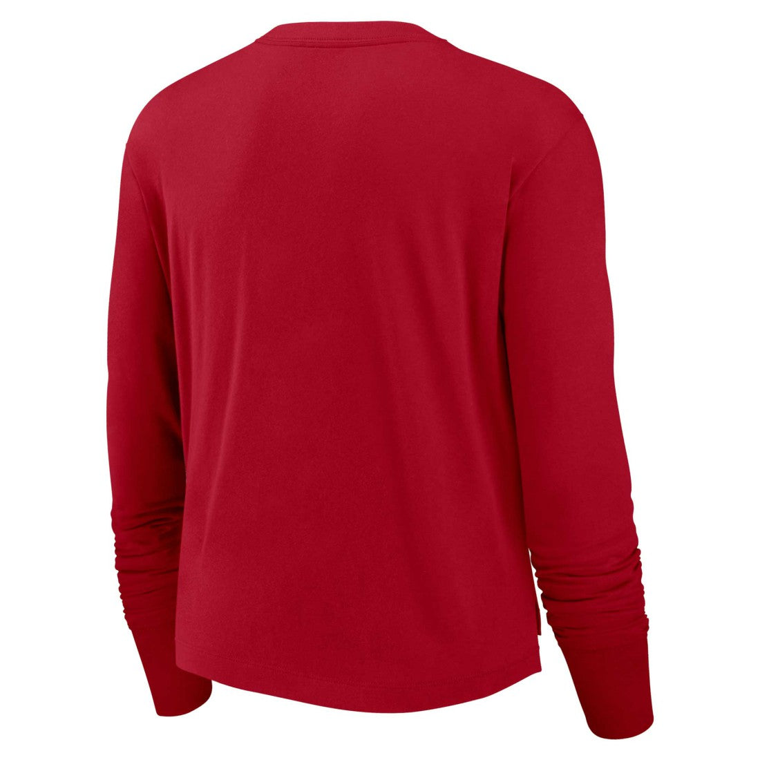 Tampa Bay Buccaneers Women's Modest Crop Performance Long Sleeve T-Shirt Red | Nike for Sale
