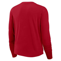 Tampa Bay Buccaneers Women's Modest Crop Performance Long Sleeve T-Shirt Red | Nike for Sale