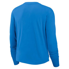 Los Angeles Chargers Women's Modest Crop Performance Long Sleeve T-Shirt Powder Blue | Nike for Sale
