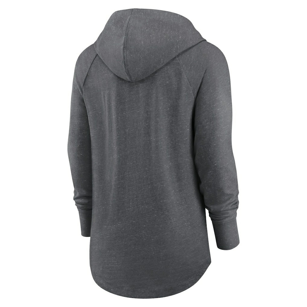 Arizona Cardinals Women's Raglan Funnel Neck Pullover Hoodie Heather Charcoal | Nike for Sale