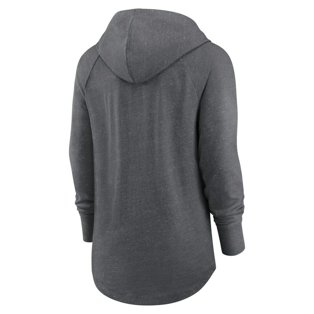 Dallas Cowboys Women's Raglan Funnel Neck Pullover Hoodie Heather Charcoal | Nike for Sale