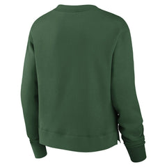 New York Jets Women's High Hip Fleece Pullover Sweatshirt Green | Nike for Sale
