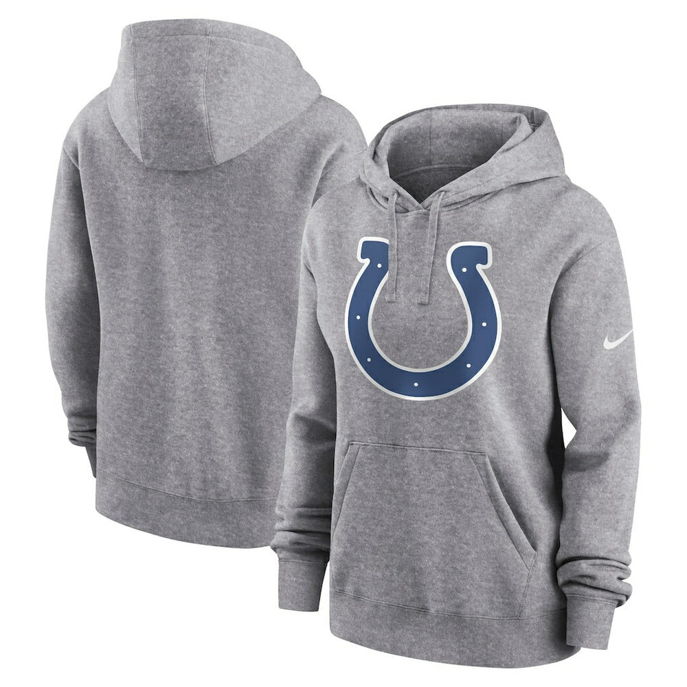 Indianapolis Colts Women's Team Logo Club Fleece Pullover Hoodie Heather Gray | Nike for Sale