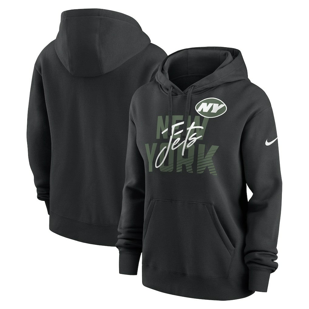 New York Jets Women's Wordmark Club Fleece Pullover Hoodie Black | Nike for Sale