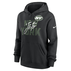 New York Jets Women's Wordmark Club Fleece Pullover Hoodie Black | Nike for Sale