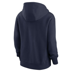 Denver Broncos Women's Wordmark Club Fleece Pullover Hoodie Navy | Nike for Sale
