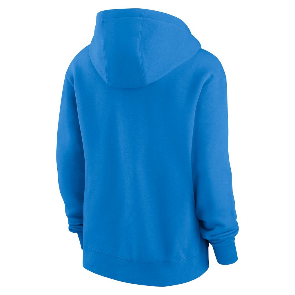 Los Angeles Chargers Women's Wordmark Club Fleece Pullover Hoodie Powder Blue | Nike for Sale