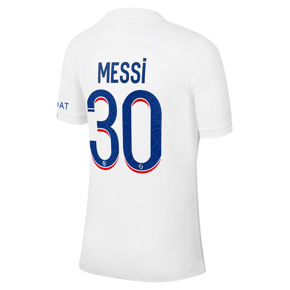Lionel Messi Paris Saint-Germain 2022/23 Third Breathe Stadium Replica Player Jersey White | Nike cheap