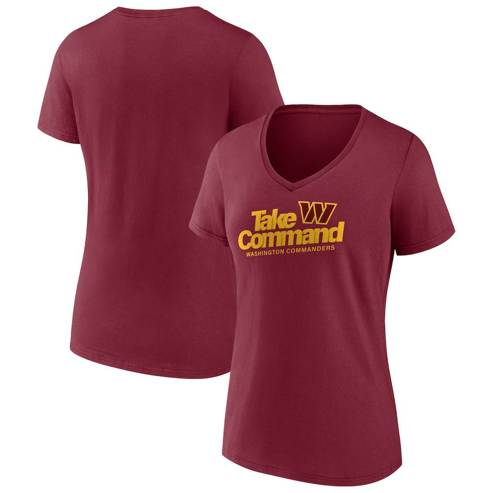 Women's Burgundy Washington Commanders Back Home Again V-Neck T-Shirt | NFL