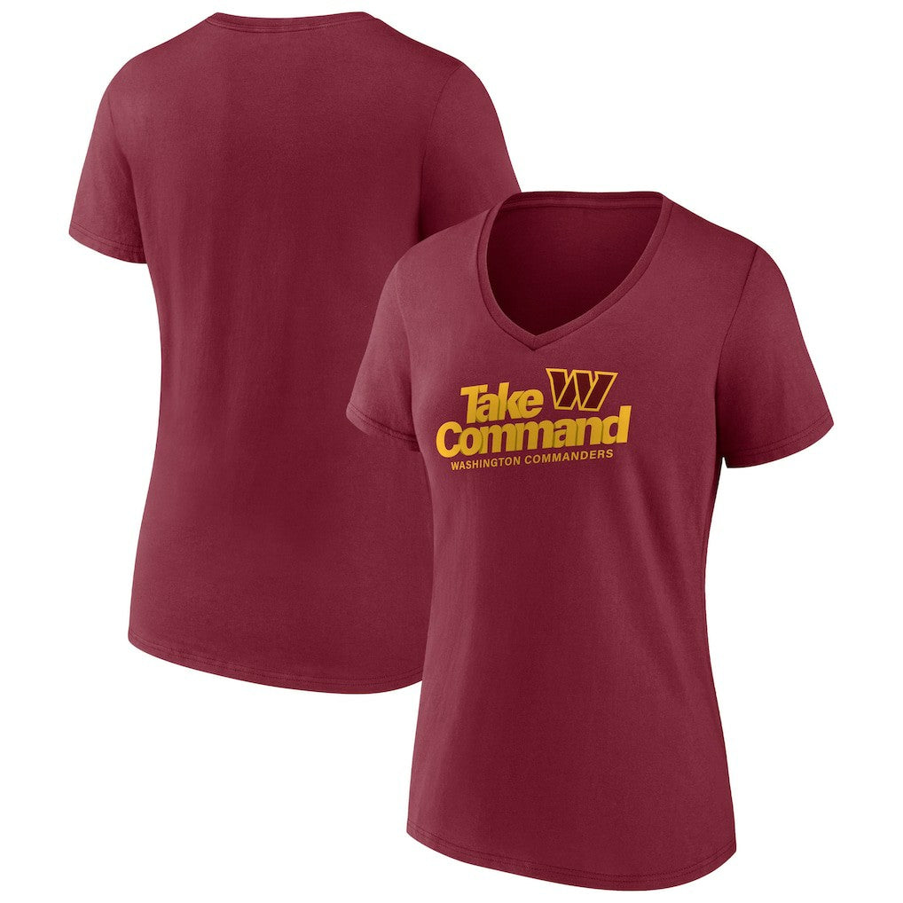 Women's Burgundy Washington Commanders Back Home Again V-Neck T-Shirt | NFL