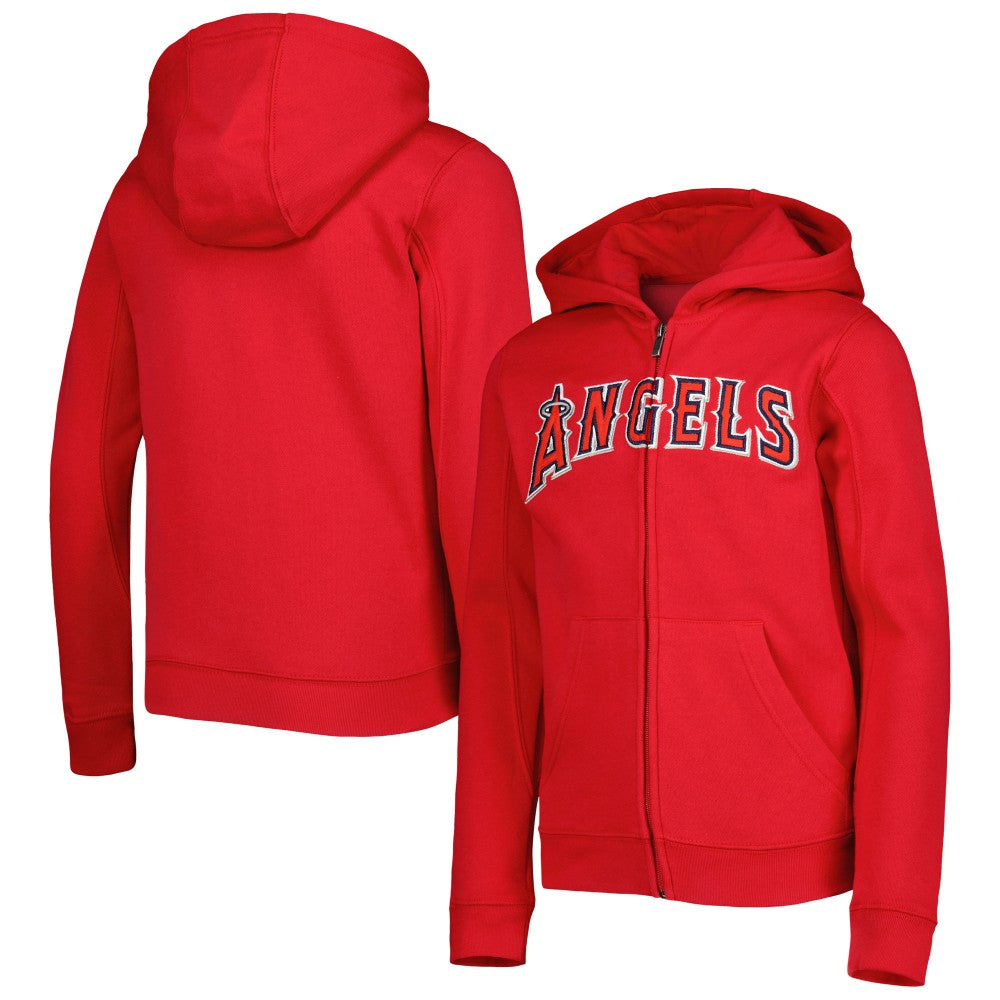 Los Angeles Angels Youth Wordmark Full-Zip Fleece Hoodie - MLB