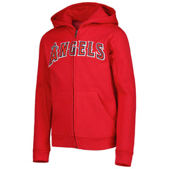 Los Angeles Angels Youth Wordmark Full-Zip Fleece Hoodie - MLB
