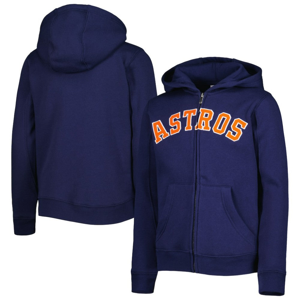 Houston Astros Youth Wordmark Full-Zip Fleece Hoodie - MLB