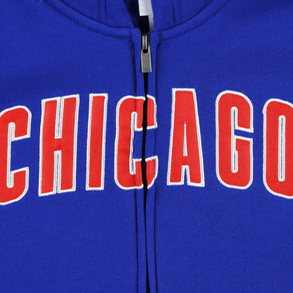 Chicago Cubs Youth Wordmark Full-Zip Fleece Hoodie - MLB