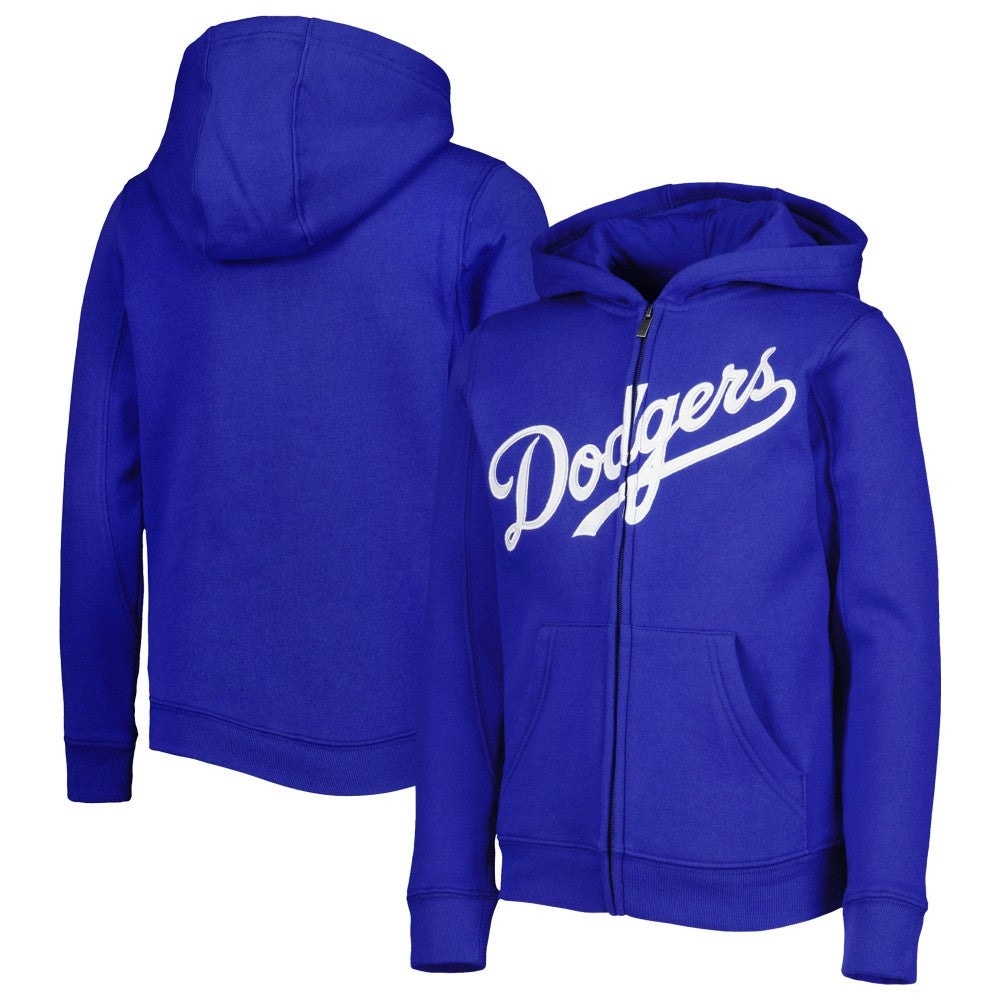 Los Angeles Dodgers Youth Wordmark Full-Zip Fleece Hoodie - MLB