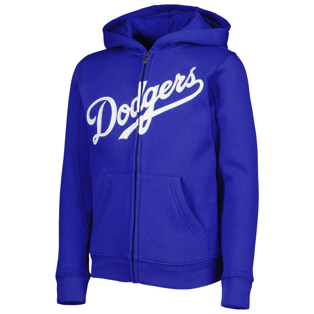 Los Angeles Dodgers Youth Wordmark Full-Zip Fleece Hoodie - MLB