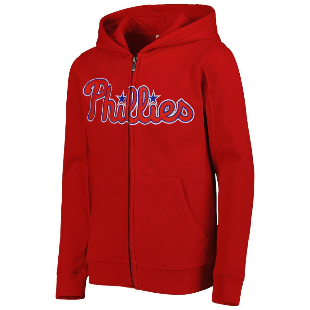 Philadelphia Phillies Youth Wordmark Full-Zip Fleece Hoodie - MLB