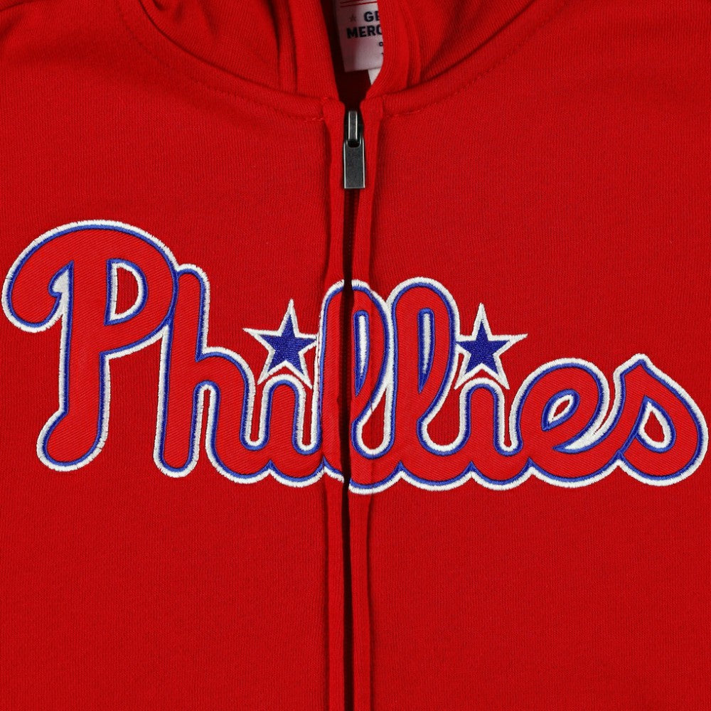 Philadelphia Phillies Youth Wordmark Full-Zip Fleece Hoodie - MLB