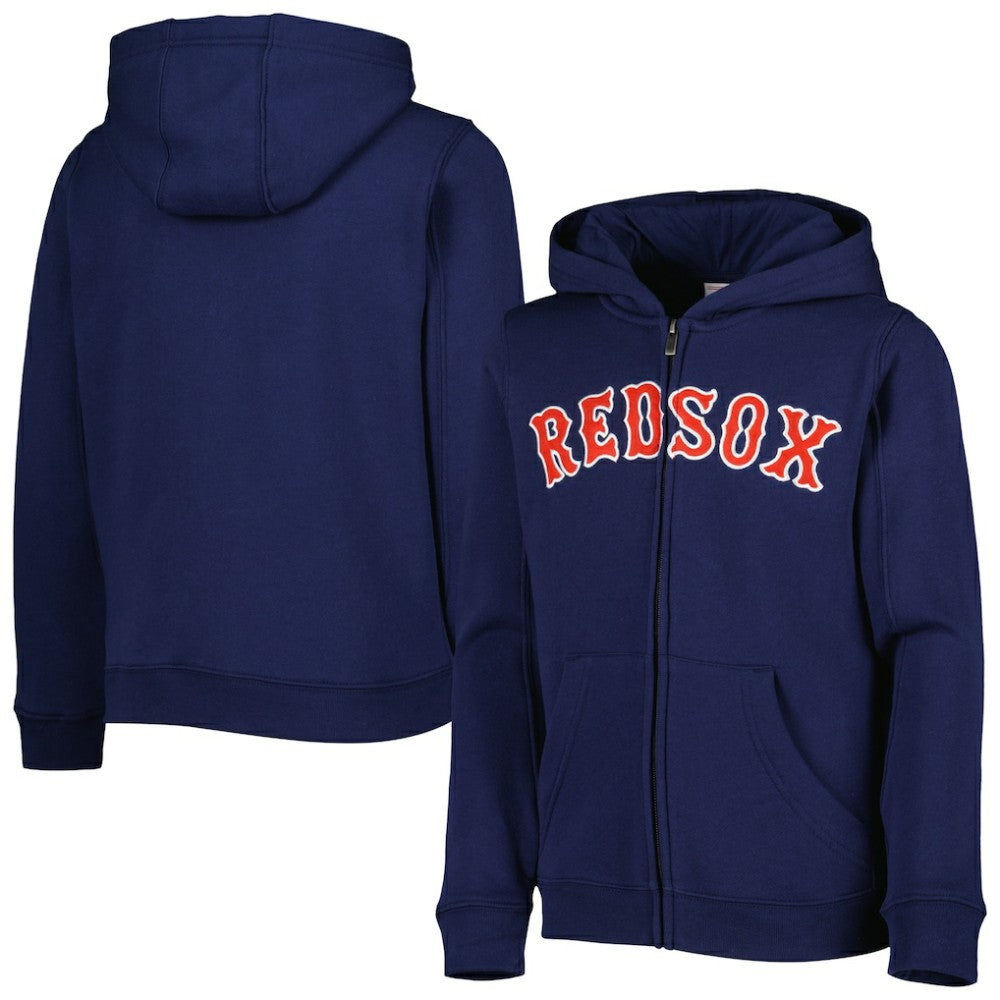 Boston Red Sox Youth Wordmark Full-Zip Fleece Hoodie - MLB