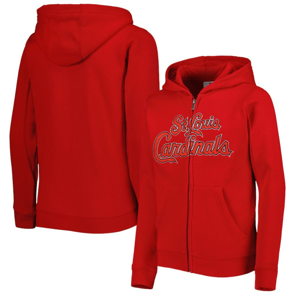 St. Louis Cardinals Youth Wordmark Full-Zip Fleece Hoodie - MLB