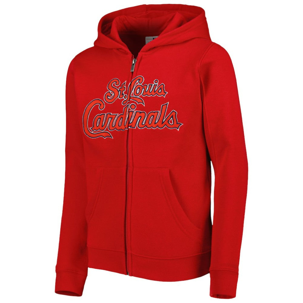St. Louis Cardinals Youth Wordmark Full-Zip Fleece Hoodie - MLB
