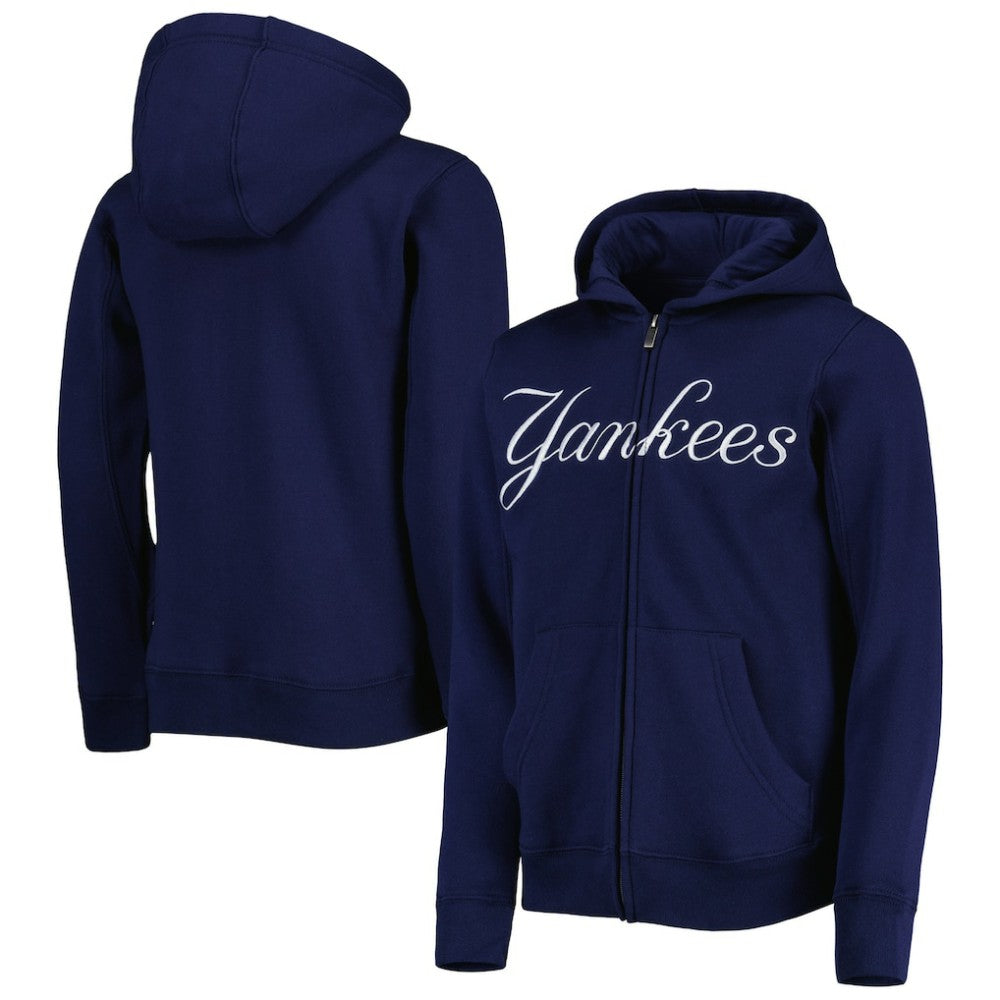 New York Yankees Youth Wordmark Full-Zip Fleece Hoodie - MLB