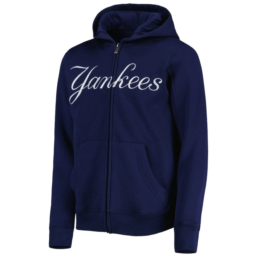 New York Yankees Youth Wordmark Full-Zip Fleece Hoodie - MLB