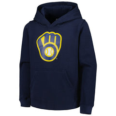 Milwaukee Brewers Youth Team Primary Logo Pullover Hoodie - MLB