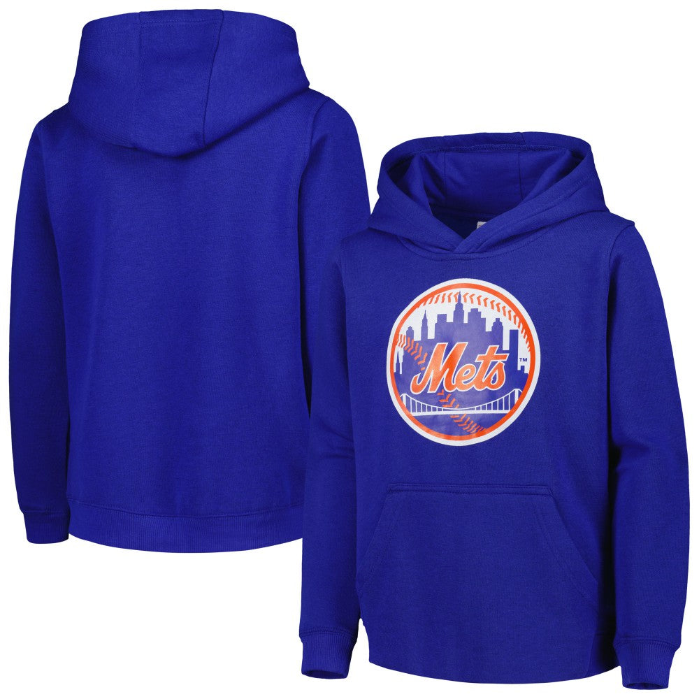 New York Mets Youth Team Primary Logo Pullover Hoodie - MLB