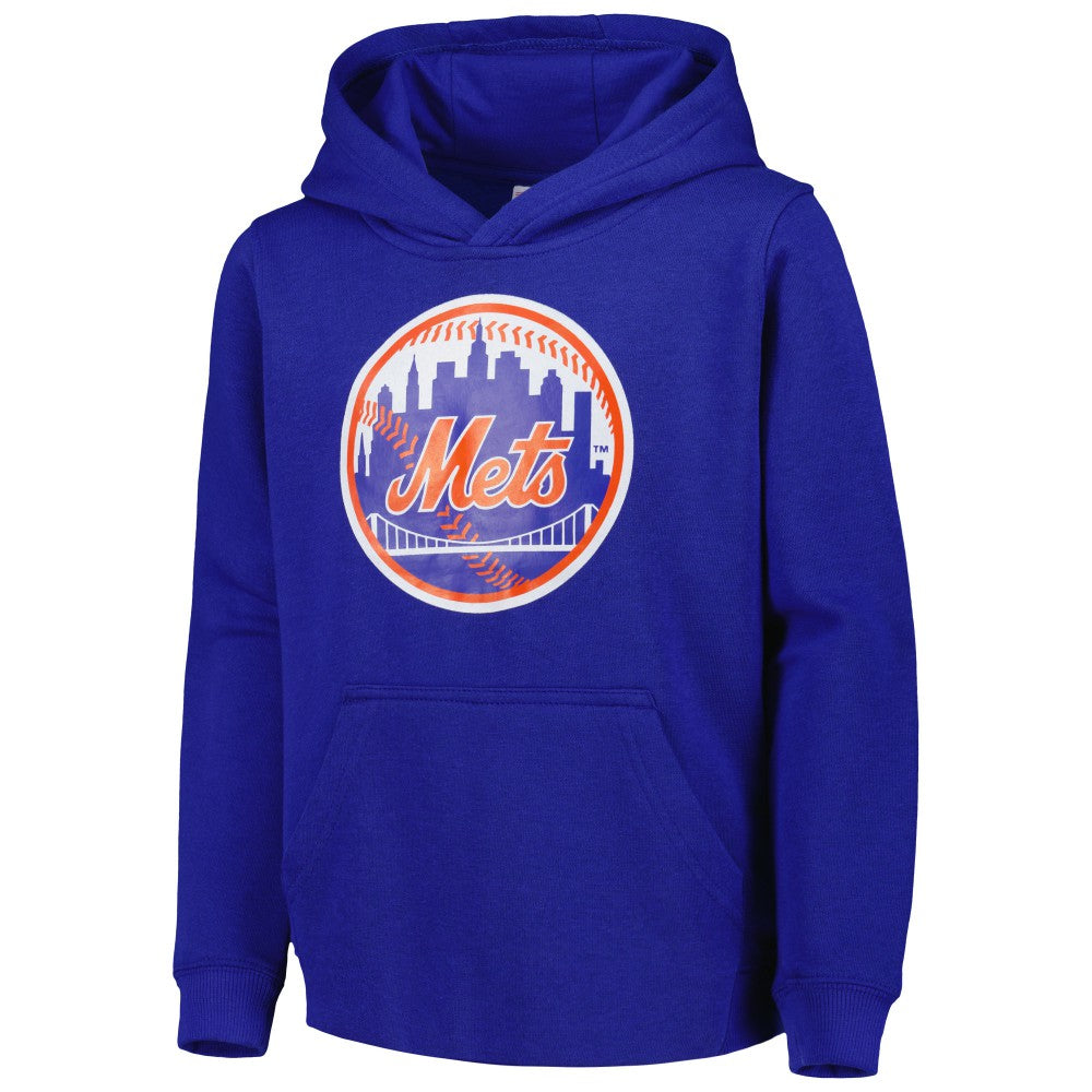 New York Mets Youth Team Primary Logo Pullover Hoodie - MLB