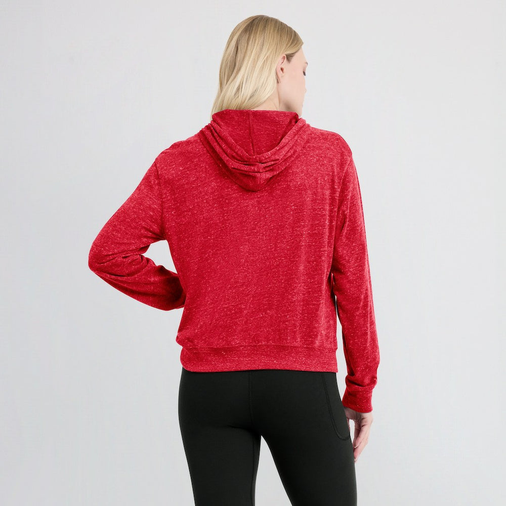 San Francisco 49ers Women's Rewind Gym Vintage Lightweight Pullover Hoodie Scarlet | Nike for Sale