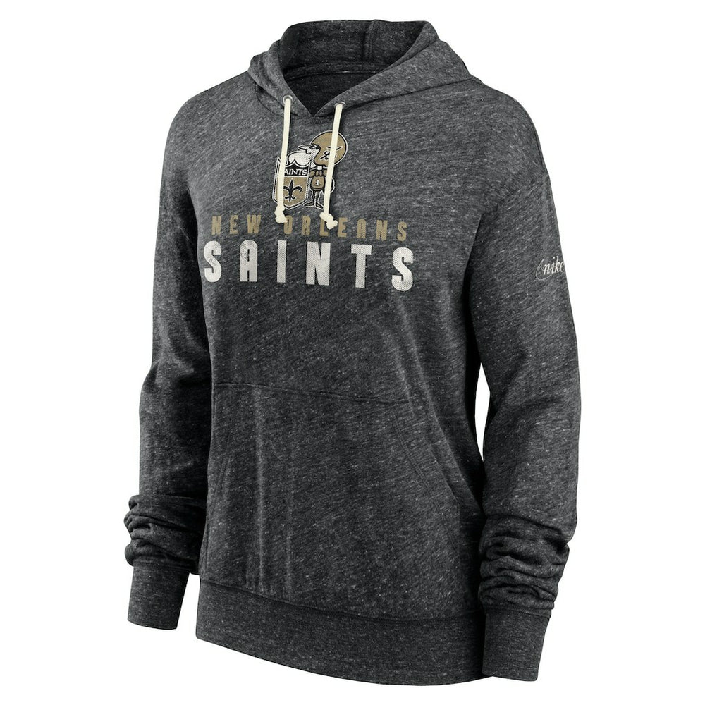 New Orleans Saints Women's Rewind Gym Vintage Lightweight Pullover Hoodie Black | Nike for Sale