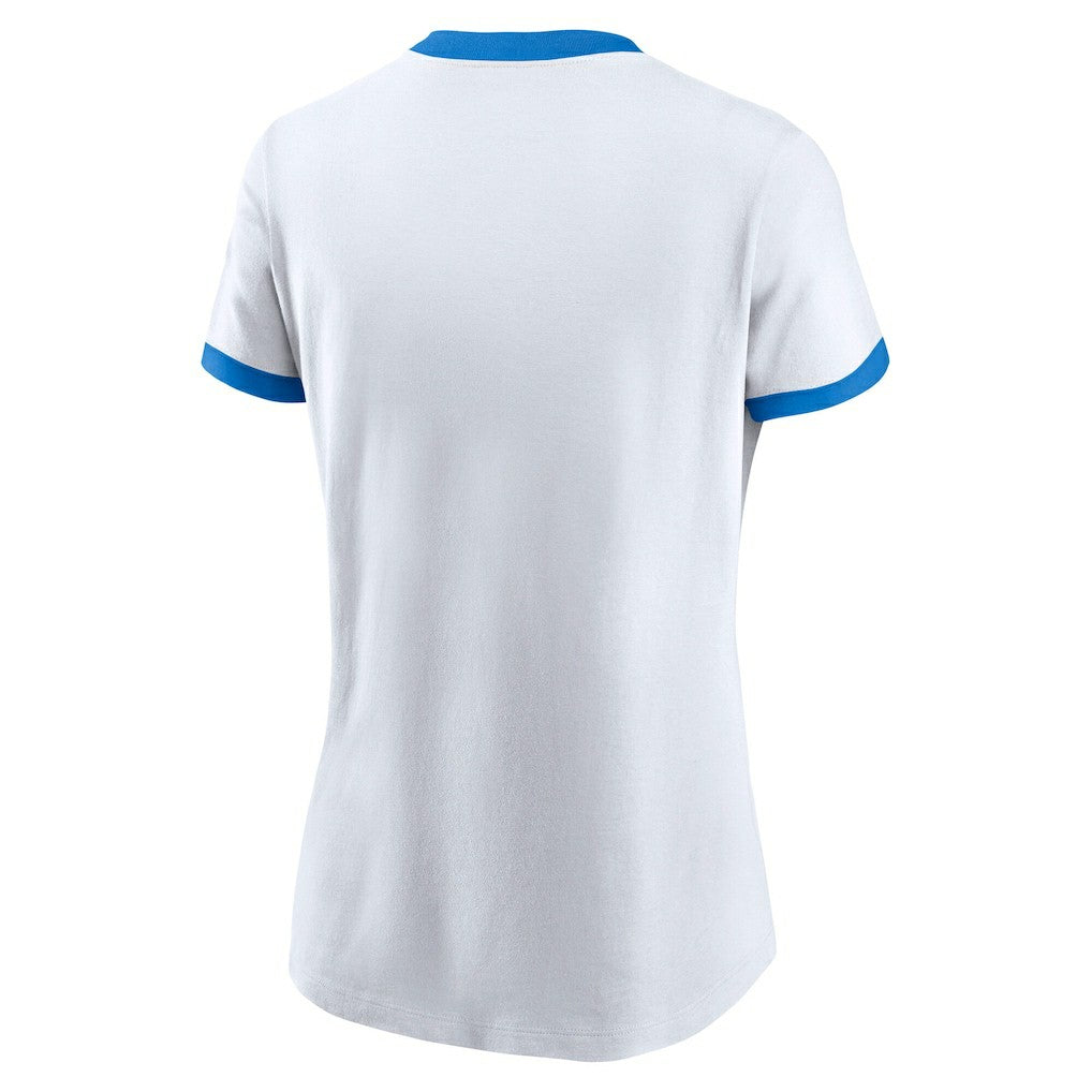 Los Angeles Chargers Women's Rewind Ringer Tri-Blend T-Shirt White | Nike for Sale