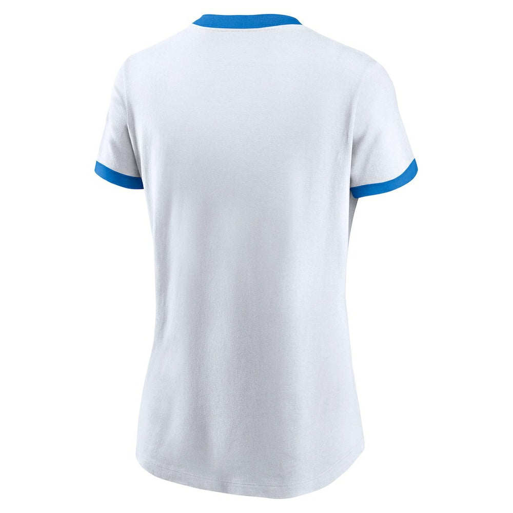 Los Angeles Chargers Women's Rewind Ringer Tri-Blend T-Shirt White | Nike for Sale