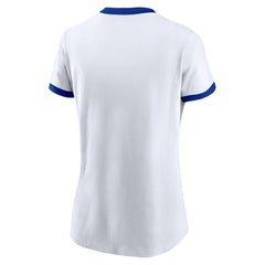 New England Patriots Women's Rewind Ringer T-Shirt White | Nike for Sale