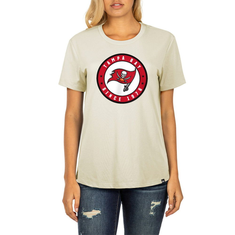 Tampa Bay Buccaneers New Era Women's 2023 NFL Draft T-Shirt Cream | NFL