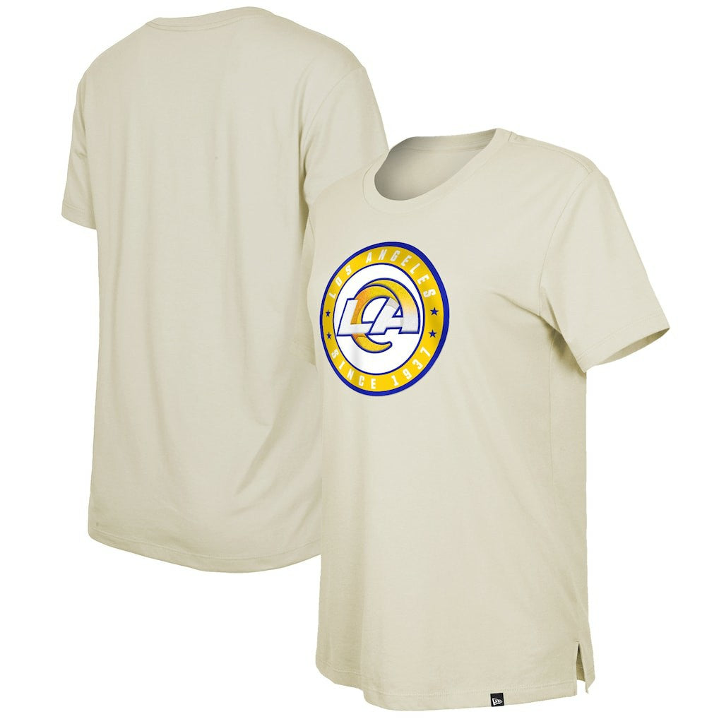 Los Angeles Rams New Era Women's 2023 NFL Draft T-Shirt Cream | NFL