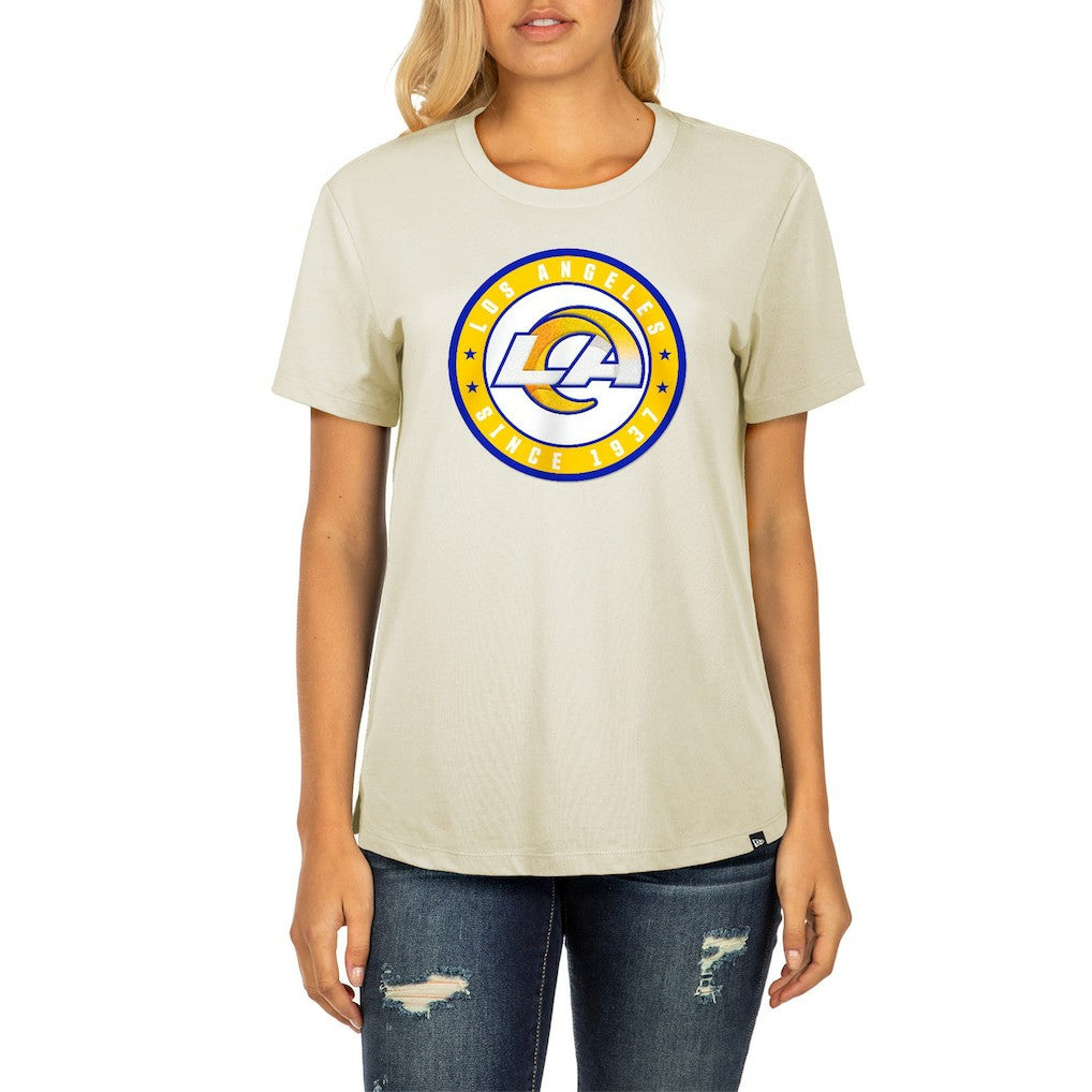 Los Angeles Rams New Era Women's 2023 NFL Draft T-Shirt Cream | NFL