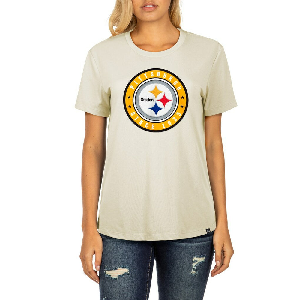 Pittsburgh Steelers New Era Women's 2023 NFL Draft T-Shirt Cream | NFL
