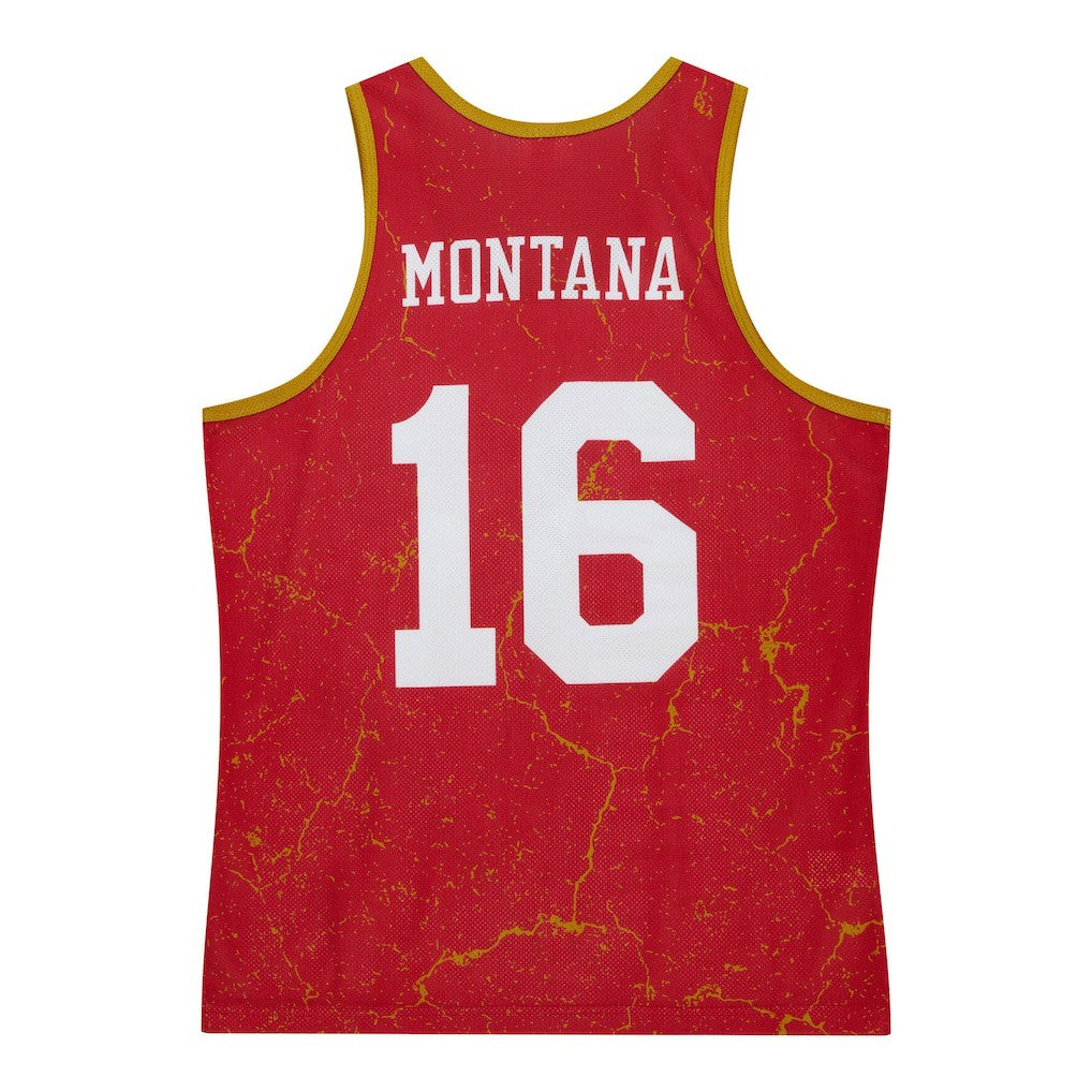 Joe Montana San Francisco 49ers 1989 Player Burst Tank Top Scarlet | Mitchell & Ness