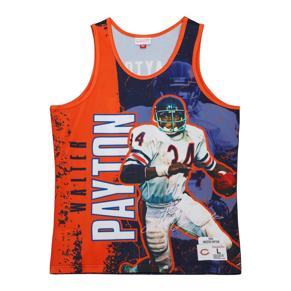Walter Payton Chicago Bears 1983 Player Burst Tank Top Navy | Mitchell & Ness